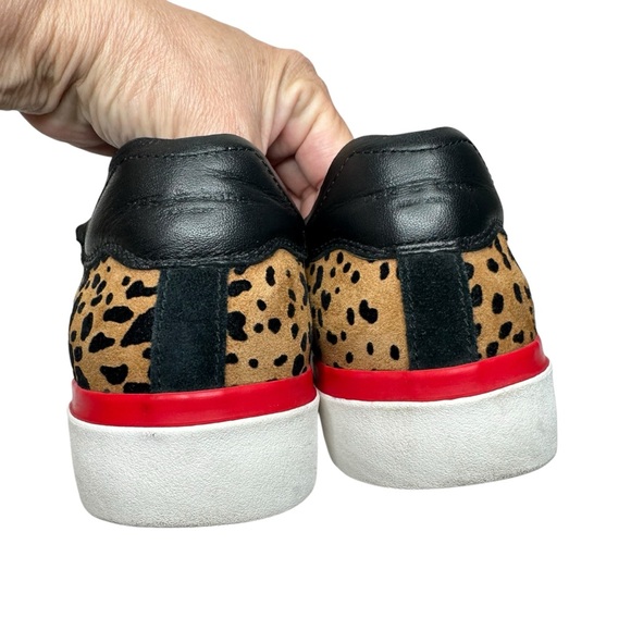 Rag & Bone Army Cheetah Leather Sneakers SZ 37 Shoes Brown Black Red - Picture 10 of 14